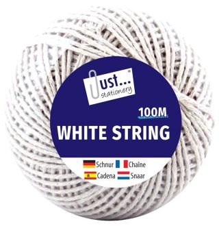 Just Stationery 100M White String - 5160