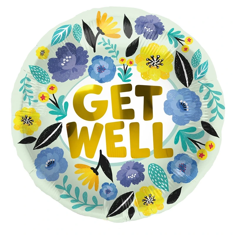 Get Well Floral Foil - 18" - 67943