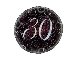 Glitz Pink 30th Birthday Foil Balloon 45cm