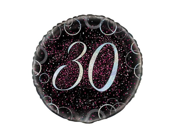 Glitz Pink 30th Birthday Foil Balloon 45cm