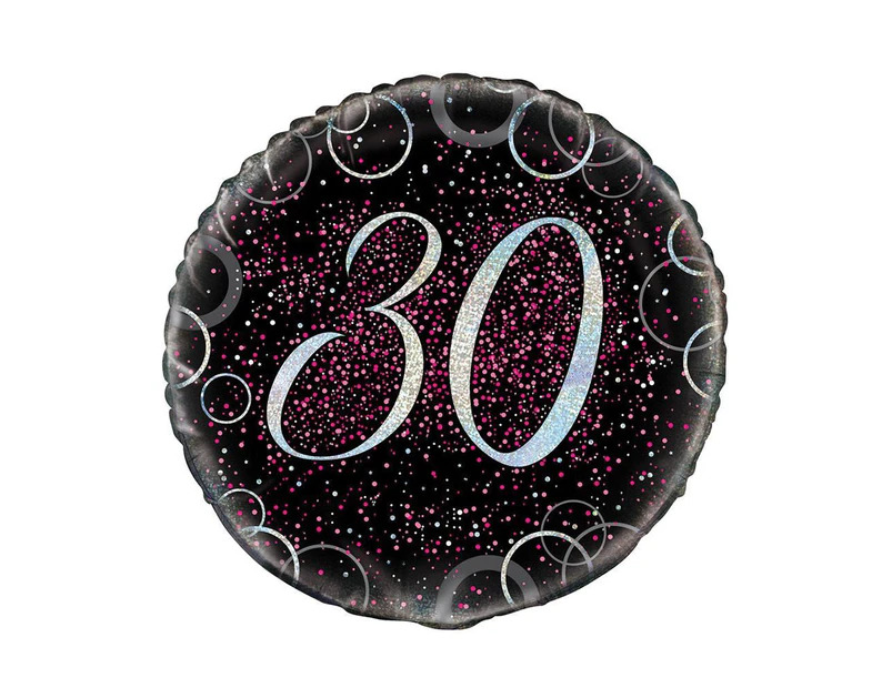 Glitz Pink 30th Birthday Foil Balloon 45cm