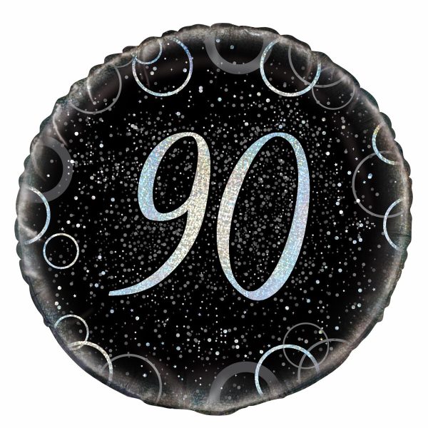 18" Glitz Silver 90th Birthday Foil Balloon 45cm