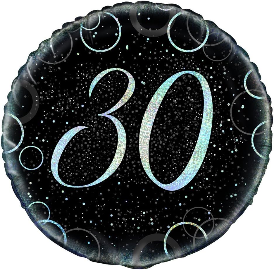 18" Glitz Silver 30th Birthday Foil Balloon 45cm