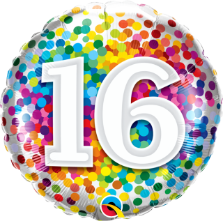 18"  ROUND 01CT - 16 RAINBOW CONFETTI