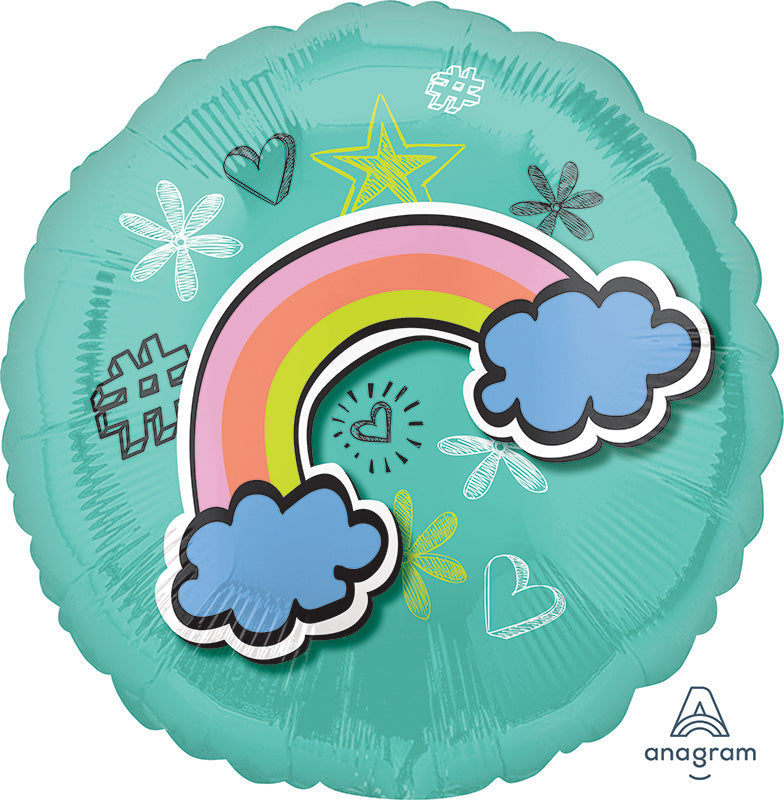 Anagram - 18" Selfie Celebration Rainbow Foil Balloon - 37810