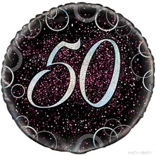 Foil Balloon "50th Birthday - Glitz", Pink, Unique, 18"