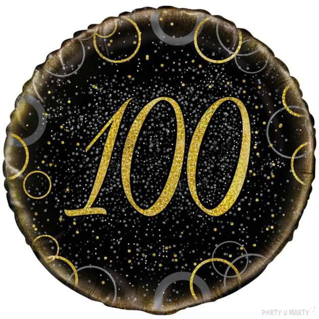 Foil Balloon "Birthday 100 - Glitz", Unique, 18"
