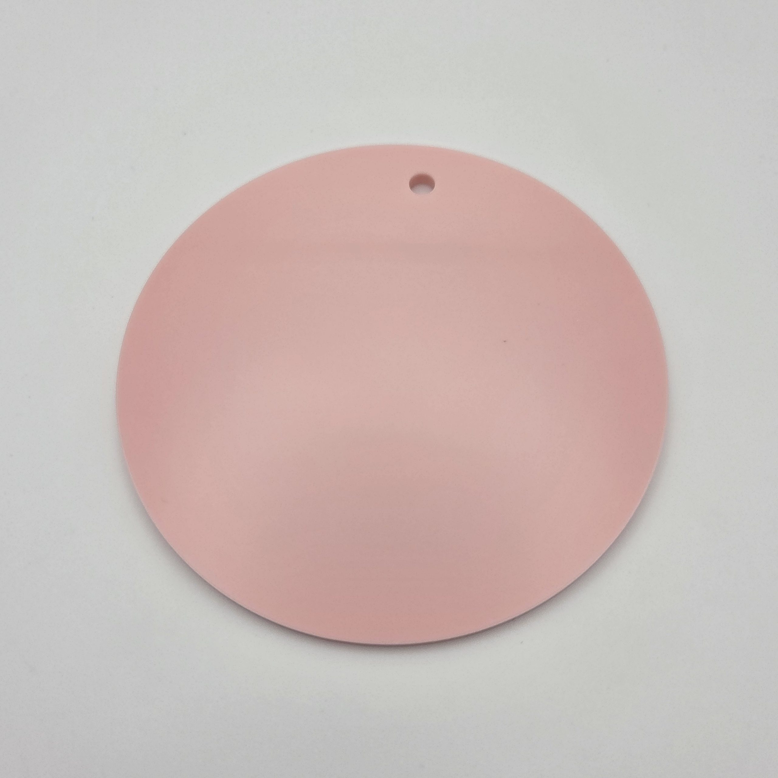 Baby Pink Acrylic Disc 3mm x 10cm Tags - 10 Pack