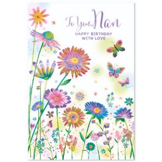 Enchanting Watercolor Meadow 'To You, Nan' Birthday - 6pk - Code G -  SE32832
