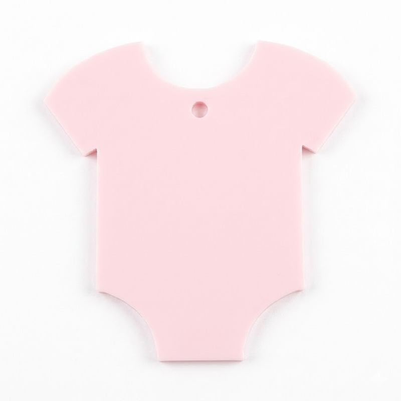 Baby Grow Tags 3mm x 10cm - With One Hole - Baby Pink - 10 Pack