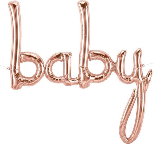Northstar 46" Baby Script-Rose Gold (Airfill Foil Balloon