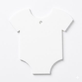Baby Grow Tags 3mm x 10cm - With One Hole - White - 10 Pack