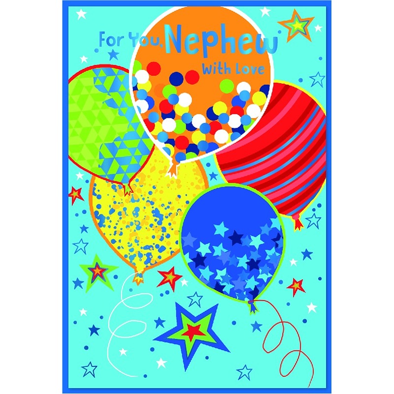 Vibrant & Playful 'Nephew With Love' Birthday - Code G - 6pk - SE33214