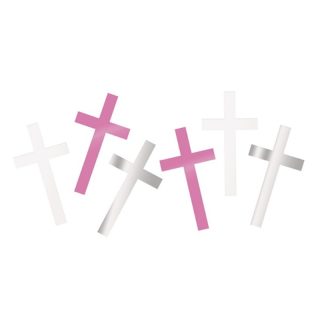 Fancy Pink Cross Confetti - 5oz - 74830