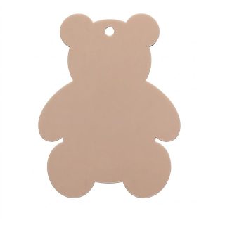 Teddy Bear Tags - With One Hole - Boho/Natural - 10 Pack
