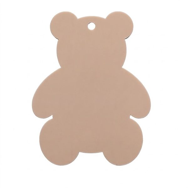 Teddy Bear Tags - With One Hole - Boho/Natural - 10 Pack
