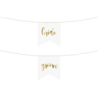 Gold Wedding Chair Signs - Bride & Groom - ZNK5-008-019M
