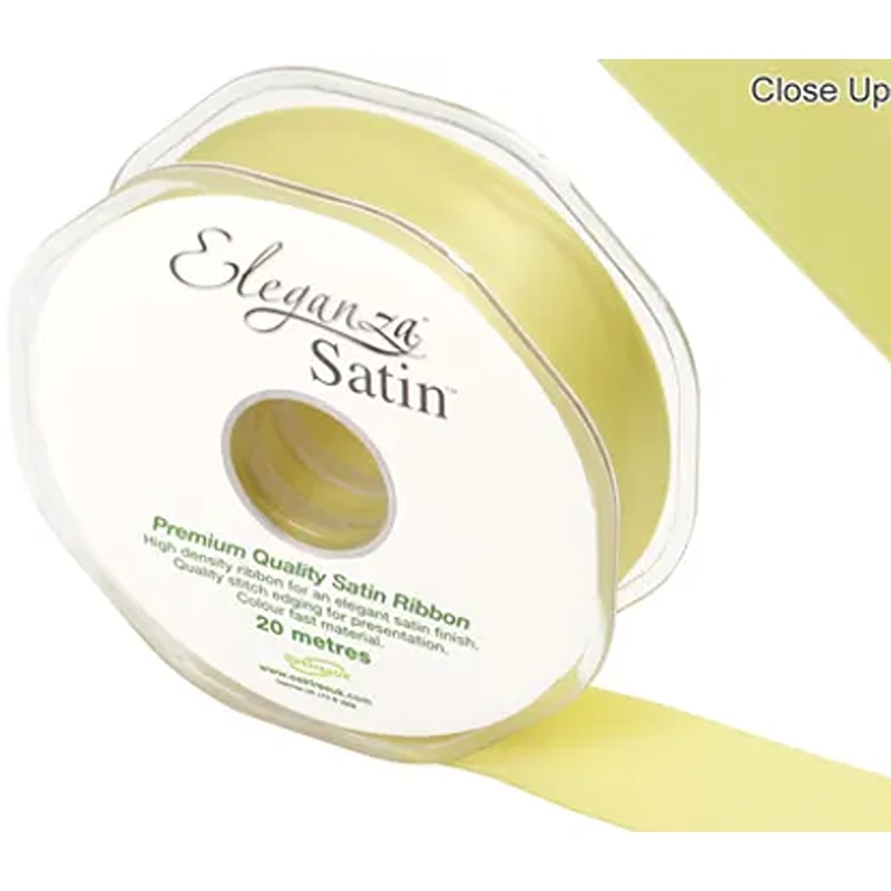Eleganza Double Faced Satin 25mm x 20m Pale Yellow No.10 - 454253