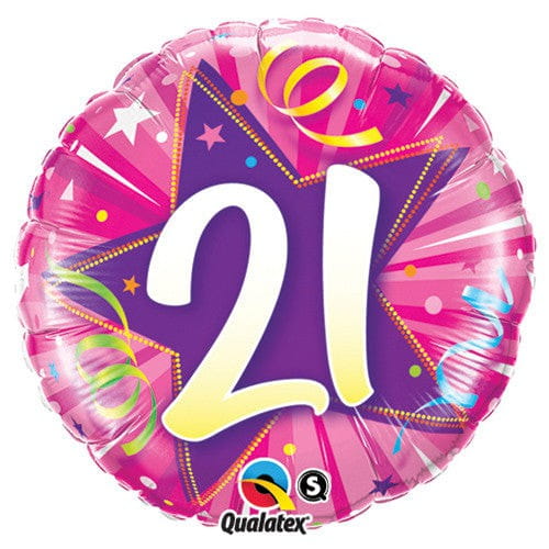 21 Shining Star - Hot Pink 18″ Balloon - 24007