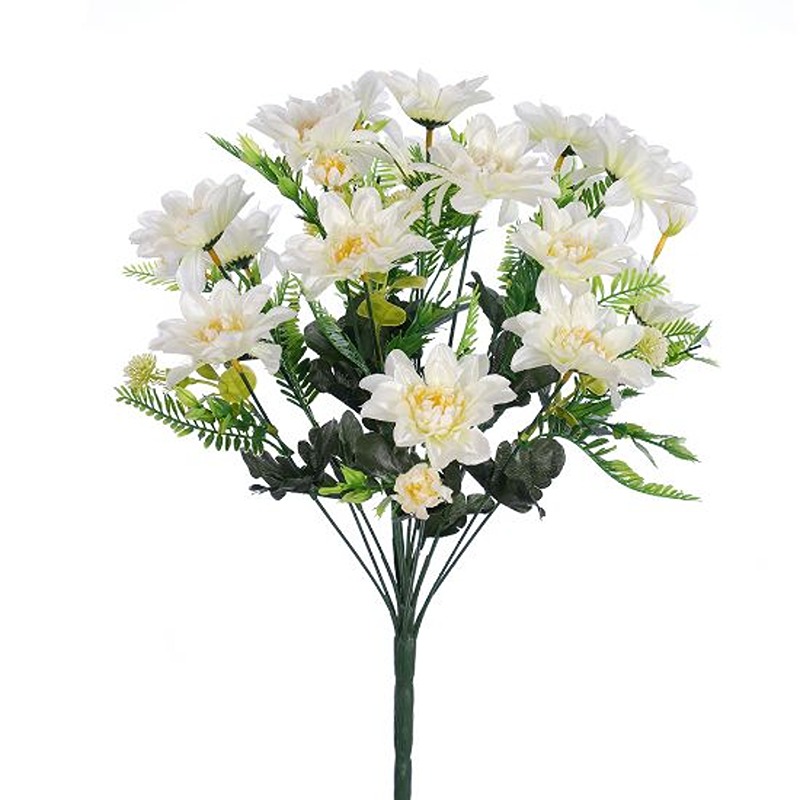 50cm Spiky Dahlia Bush - 18 Heads - Ivory - 036896