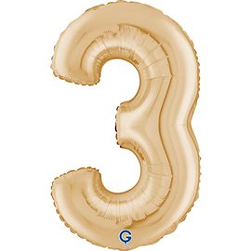 Grabo 26" White Gold Number 3 Shape Pkt - 262903WHG-P