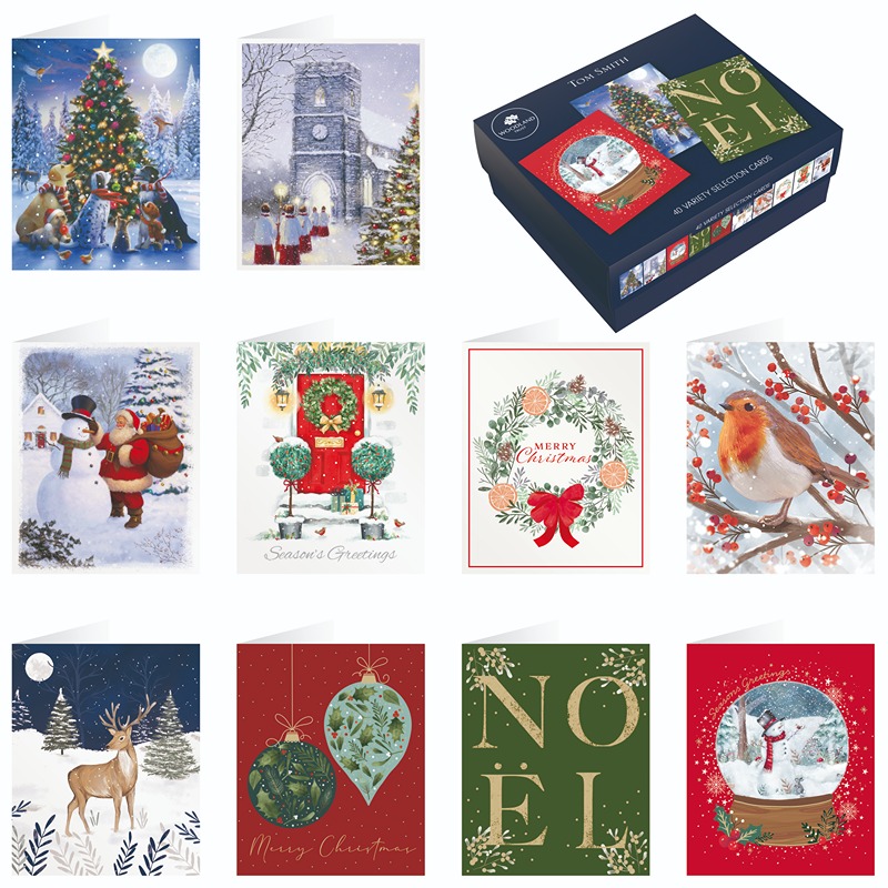 Tom Smith - 40 Bumper Christmas Variety Cards - XTOMBCC4A700