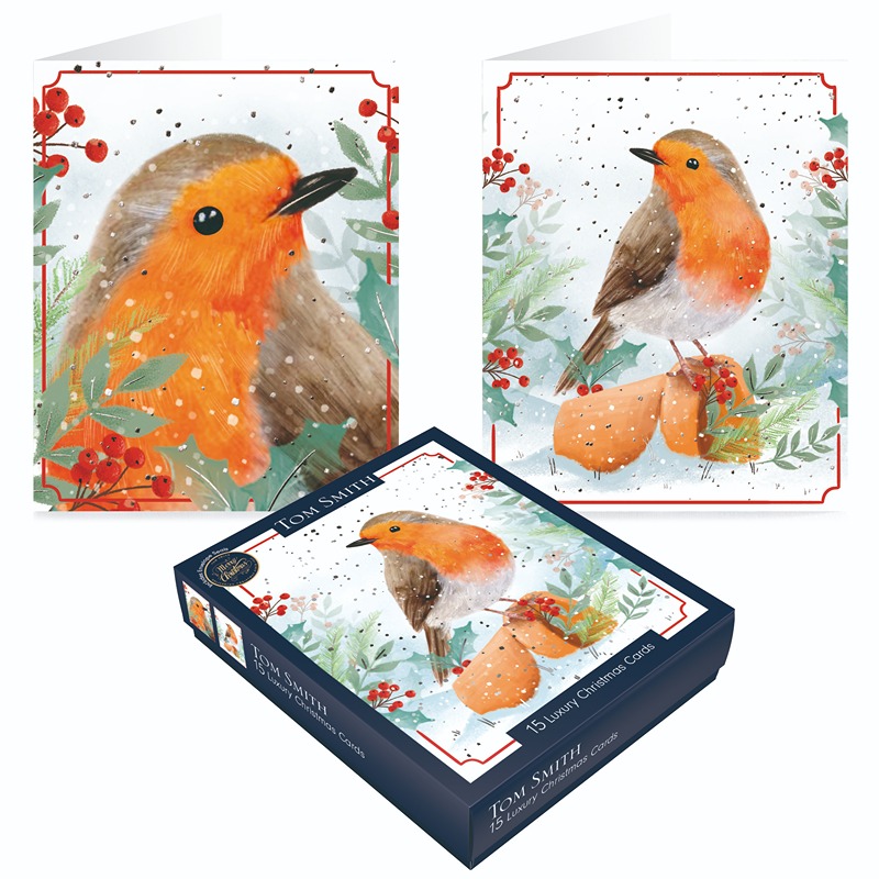 Tom Smith – 15 Luxury Robin Cards - XTOMBCC5A402