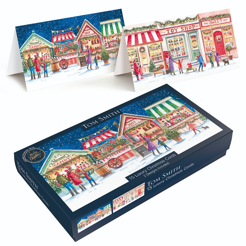 Tom Smith - 15 Slim Christmas Market Cards - XTOMBCC5A501