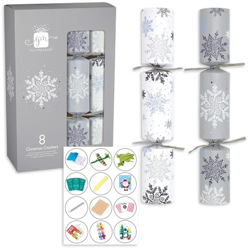 12" Silver Family Crackers (8 Pack) - XGIMCKC4A501