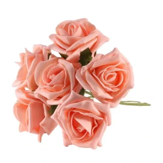 Foam Tea Rose - Soft Peach - 6pcs - SF0190SPH