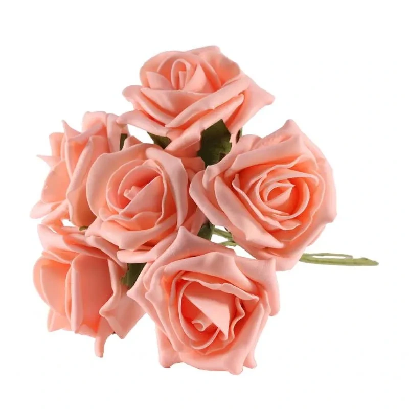 Foam Tea Rose - Soft Peach - 6pcs - SF0190SPH