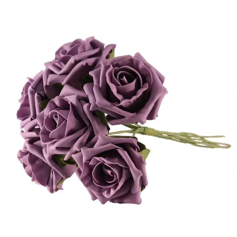 Foam Tea Rose - Mauve - 6pcs - SF0190M