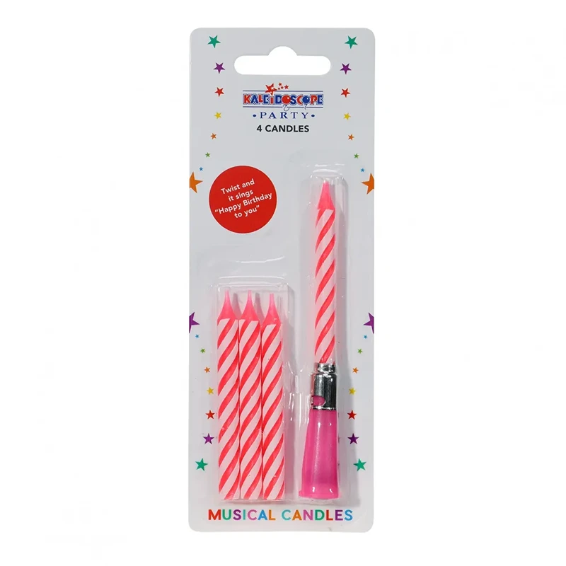 Pink Musical Candle (Pack of 6) - CN1036