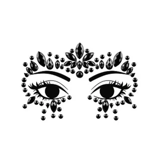 Face Decoration Black Crystal - NDT2-010