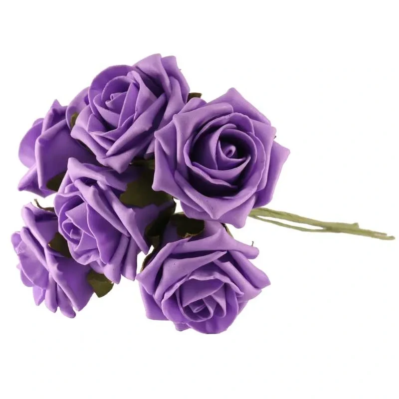 Foam Tea Rose - Lavender - 6pcs - SF0190LV