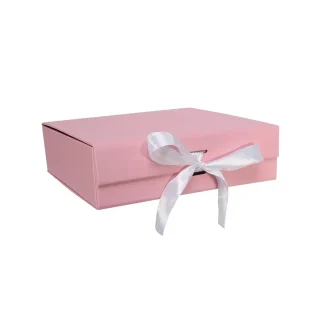 Baby Pink Keepsake Box with Ribbon (22x22x6.5cm) - BX6500