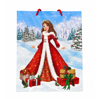 12pk XM Gift Bags Large Portrait Princess - 46304