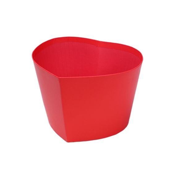 14cm HEART SHAPED CARDBOARD POT RED X 10pcs - 898880