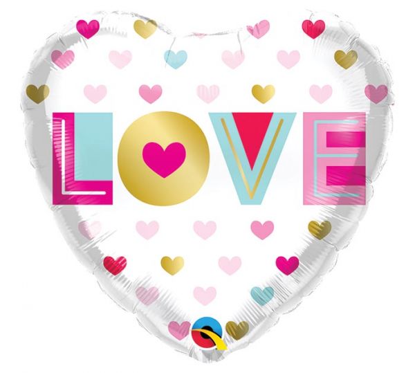18 INCH LOVE METALLIC HEARTS