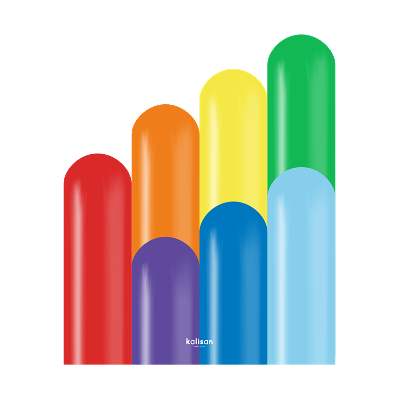 360 - Standard Rainbow Modelling Balloon - 50ct Nozzle Up - 10323095
