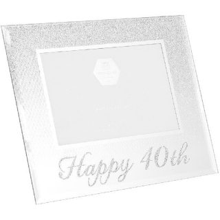 Silver Glitter 4x6 Happy 40th Frame