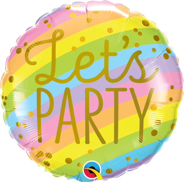 18" ROUND 01CT - LET'S PARTY STRIPES