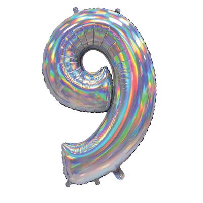 SENSATIONS -30'' Iridescent Silver Number 9 - BLRF-NBS130/9