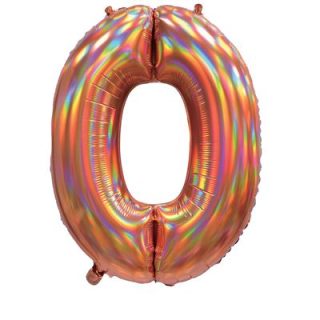 SENSATIONS - 30'' Iridescent Rose Gold Number 0 - BLRF-NBRG300