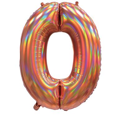 SENSATIONS - 30'' Iridescent Rose Gold Number 0 - BLRF-NBRG300