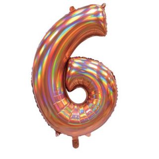 Iridescent Rose Gold Number 6 -BLRF-NBRG306