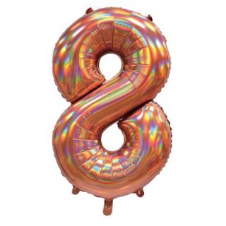SENSATIONS - 30'' Iridescent Rose Gold Number 8 -BLRF-NBRG308