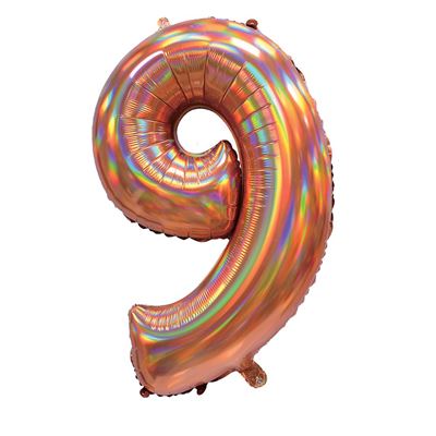SENSATIONS Iridescent Rose Gold Number 9 -- BLRF-NBRG30/9