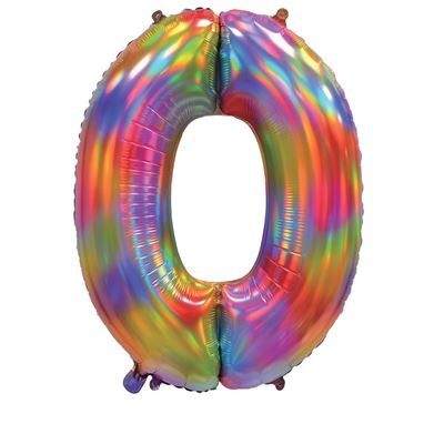 SENSATIONS - 30'' Iridescent Rainbow Number 0 -BLRF-NBRB300