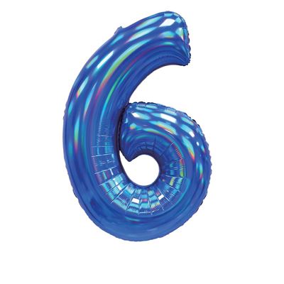 SENSATIONS - 30'' Iridescent Blue Number 6 - BLRF-NBBU30/6